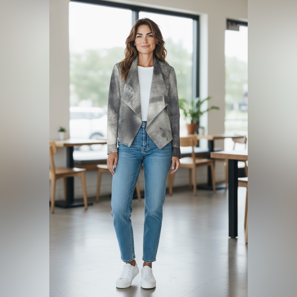 Anthropologie La Marque 1005 Leather Draped Front Jacket - Picture 12 of 12